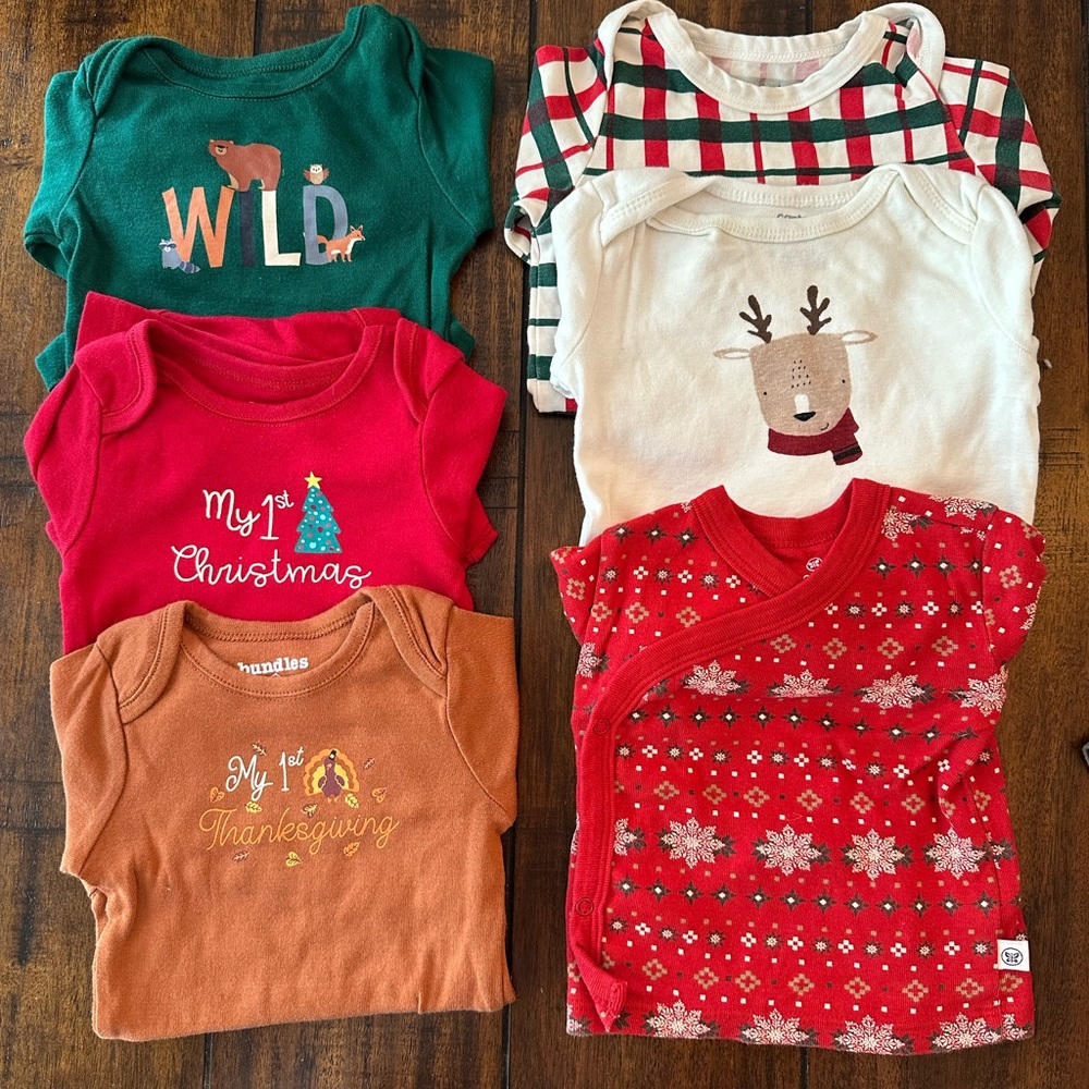 Carter's Bundle of Holiday Onesies (6-9mo)